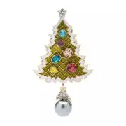 ZARD Christmas Tree Pin Brooch Pendant Enamel and Multi-Color Crystal Accents
