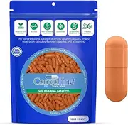 Capsuline Colored Size 00 Empty Vegan Capsules - 1000 Count - Empty Veggie Pill Capsules - DIY Vegetable Capsule Filling - Empty Caps - Kosher and Halal Certified - Non-GMO Certified (Peach)