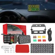 6 Gang Switch Panel Relay Fuse Green Circuit Control Box For LED Light Bar RV AU