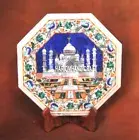 Adorable White Marble Coffee Table Mop Taj Mahal Design With Peacock Arts Decors