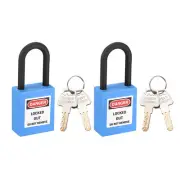 Lockout Tagout Locks,1-1/2 Inch Shackle Key Different Safety Padlock Blue 2pcs