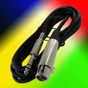 Black XLR 3P Female to 1/4" Stereo Microphone Cable 25 Ft