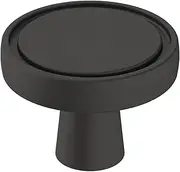[Amerock] Cabinet Knob | Matte Black | 1-3/8 inch (35 mm) Diameter | Destine | 1 Pack | Drawer Knob | Cabinet Hardware