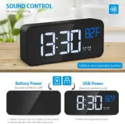 ✨LED Digital Clock Bedroom Mirror Alarm New Display Night Display- Temperature