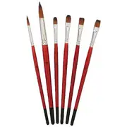 Born Taklon Flat Filbert Paintbrush Set 6 Pack