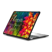 MacBook Air 13-inch (M1 / Intel) Impact Case BLOOM WHERE YOU'RE PLANTED - Colorful Fine Art Floral Typography Abstract Flowers Nature Garden Summer Wisdom Neon Rainbow Multicolor Acrylic Painting Quote Design