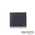 【BRAUN BUFFEL 德國小金牛】台灣總代理 戰神 4卡零錢袋皮夾-藍色(BF378-315-NY)