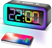 Super Loud Digital Alarm Clock, Dynamic RGB Smart Night Light, Adjustable Dimmer