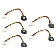 5x SATA Serial ATA 15Pin Female to Molex 4Pin Male HDD Drive Power Adapter Cable