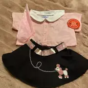 Build A Bear 3-piece Shirt, poodle skirt and Scarf