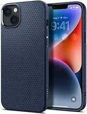 [Spigen] Liquid Air Case Designed for Apple iPhone 14 Plus (2022)[6.7-inch] Soft TPU Armor Slim Cover - Navy Blue