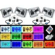 4X6" IR Color Change RGB SMD Halo Angel Eye Headlight 4000Lm LED Light Bulbs Set (for: Volvo)