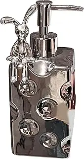 Dispenser, Hand Wash Dispenser, Ceramic Hand Dispenser Pump Bottle Dispenser, Shampoo Lotion Bottle Dispenser Bottle,for Bathroom, Kitchen, Hotel (Large Silver)