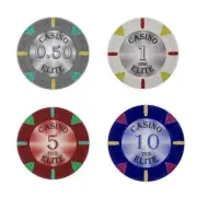 Low Stakes Cash Game Casino Elite Poker Chips Set Bulk - Ideal $0.50/$1 Blinds