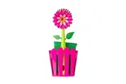 3pc Vigar Flower Power Sink Caddy Organiser Dish Brush Sponge Cleaning Set Pink