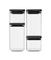 Square Canisters, Set of 4 (Dark Grey)