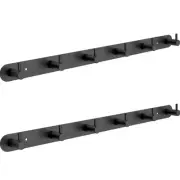 Set of 2 Coat Rack Wall Mount 6 Black Coat Hooks Wall Mount Stainless Steel 1...