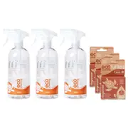 3x Eco-Cleaning Turtles Degreaser Cleaning Spray Reusable Bottle & Tablet Set