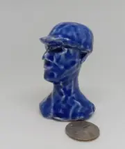 "Man from the 1920s -4" - Clay sculpture, hand made. Fired to Cone 5. Glazed.