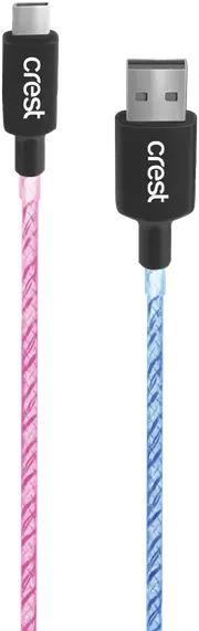 Techxtras USB-A to USB-C Glowing Cable (1m)
