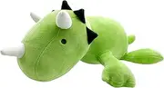 RELANCY Weighted Dinosaur Plush. Green 17 Inch Soft Weighted Plush Dinosaur Throw Pillow, Pressure Touch Weighted Stuffed Animal for Toy Birthday Gifts