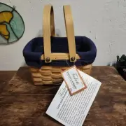 Taskets Small Carry All Renaissance Basket With Liner And Handles Blue Navy