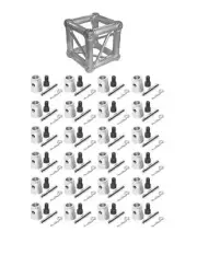 Universal 12" Square Corner Junction Box Cube 6Way with 24 Half Conical Couplers