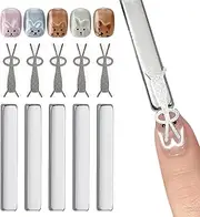 XEAOHESY 5 Pieces Bunny Cat Eye Magnet for Nails, 5 Strong Rectangle Magnets+5 Rabbit Shape Iron Plate, Rabbit Magnet for Cat Eye Gel Polish