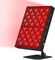 Hottoerak Red Light Panel, 80LEDs Dual Chips Infrared Light Lamp with Timer, 660nm & 850nm Red Light Lamp, 5 Brightness 62W High Power Red LED Light