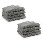 8pc Onkaparinga 30x30cm Cotton Avalon Bathroom Face Washers 550GSM Warm Silver
