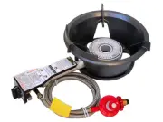 NEW Rambo Safety High Pressure Gas Wok Burner- 55MJ HPA100LPB Regulator & Hose