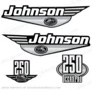 Fits Johnson 250hp OceanPro Decals - Metallic Silver