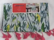 Opalhouse Pink Tassel Trim Table Runner Green Blue Yellow 14x72 new #1985