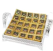 Ghasitaram Gifts Diwali Gifts Diwali Sugarfree Chocolates - Silver 25 pcs Assorted Sugafree Chocolates Tray