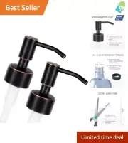 Twin Pack Stainless Steel Soap Pump 'Budapest' in Black Copper for Upscale Di...