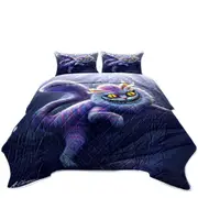 Wonderland Purple Cat Coverlet