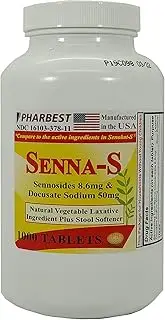 Senna Plus Vegetable Laxative with stool softener - 1000 tablets