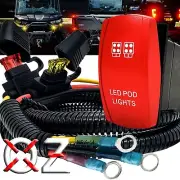 Pod Lights On/Off Red Rocker Switch + Power Busbar Block Harness for Can-Am X3