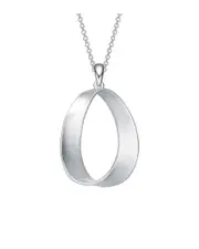 Genevive Silver CZ Drop Pendant