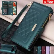 Zipper Wallet Case Leather Flip Cover For Google Pixel 9 Pro XL 8 7 Pro 8A 7A 6A