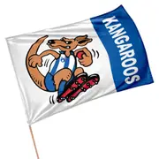 North Melbourne Kangaroos AFL Retro Mascot Game Day Flag * On a pole
