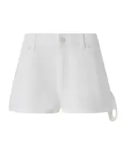 Pinko Logo Patch Denim Shorts 25,26,27,28,29,IT36,31 White