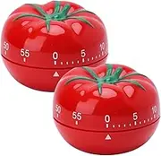 CPDES 2-Pack Tomato Shape Kitchen Timer,Kitchen Timer,60 Minute Countdown,Manual Adjustable,Environmental Protection, No Energy (Tomato)