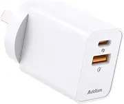 Addtam 20W USB C Fast Charger, 2 Ports PD USB-C Power Adapter with Fast Charging QC3.0 USB-A, USB Wall Charger for iPhone16/16 Pro/Pro Max/iPad Pro/15/14/13/12/11, iPad, Airpods, Samsung Galaxy, Pixel