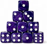 Luck Lab 10 Piece D6 Dice Pack - Acrylic Dice for RPG MTG DND Dice Table Games and Board Games (Purple Pearl)