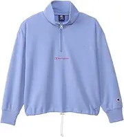 [Champion] CK-AS014 Kids Trainer, Long Sleeve, Round Neck, Fleece Lined, Realx Fit, Quick Drying, Script Logo, Half Zip Sweatshirt, School Girls