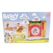 NEW Bluey Wooden Dine In Set Kids Gift Imaginative Activity Play Fun (Ages 3+)!
