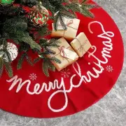 32 Inch Christmas Tree Skirt Red Small Plush Xmas Tree Mat with Merry Christm...