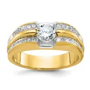 14k Yellow Gold Men's 1/3 carat Diamond Semi-mount Ring