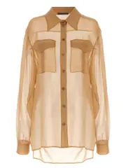 [Alberta Ferretti] Alberta Ferretti-Chiffon Shirt Camicie Beige-Donna 44IT Beige